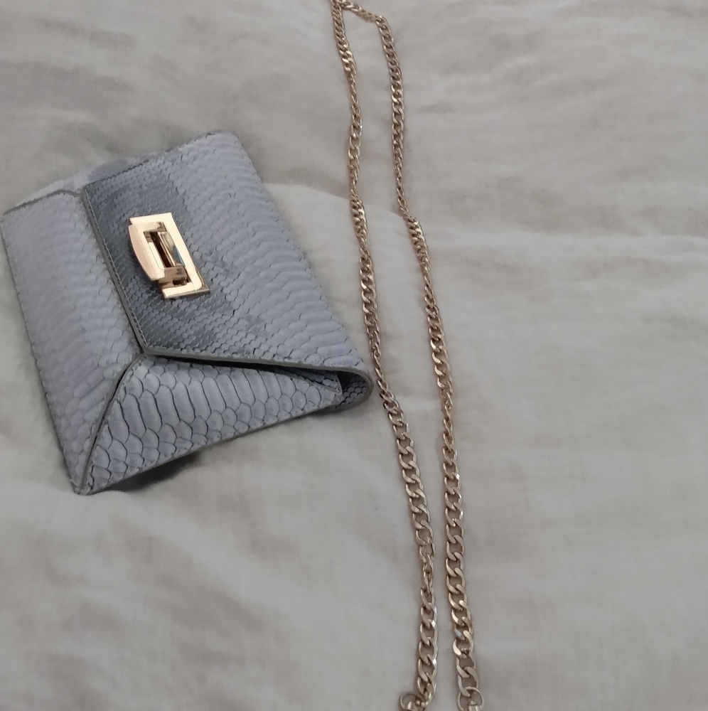 Animal skin envelope clutch